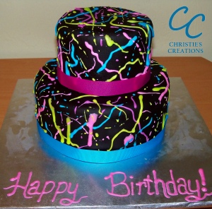 Christies Creations 80s Neon Cake